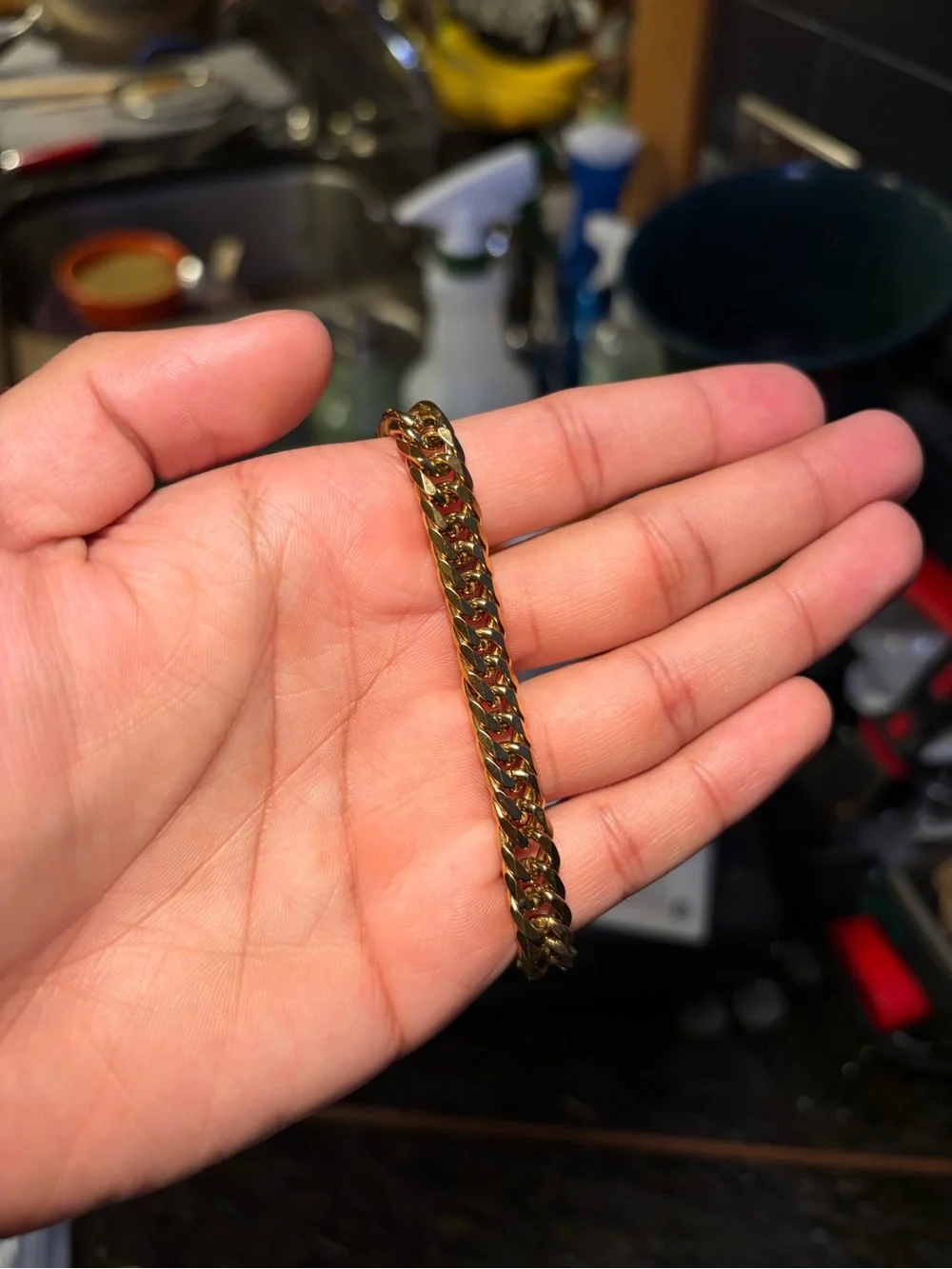 Gold Plated Cuban Link Bracelet — 8mm